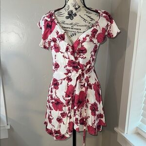 Free People Floral Flutter Sleeve Dress